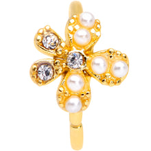Load image into Gallery viewer, 20G 5/16 Clear Gem Gold Tone Stylish Splat Nose Hoop