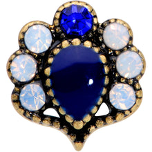 Load image into Gallery viewer, 20G 1/4 Clear Blue Gem Heirloom Teardrop Nose Bone