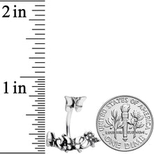 Load image into Gallery viewer, Clear Gem Butterfly Array Flower Double Mount Belly Ring
