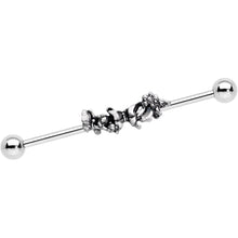 Load image into Gallery viewer, 14G Clear Gem Butterfly Array Flower Industrial Barbell 38mm