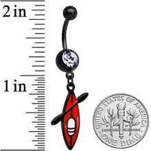 Load image into Gallery viewer, Clear Gem Black Red Summer Kayak Boat Dangle Belly Ring
