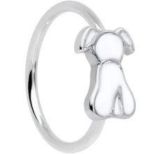 Load image into Gallery viewer, 18G 3/8 White Sitting Dog Nose Hoop