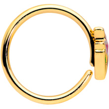 Load image into Gallery viewer, 18G 3/8 Gold Tone Springtime Red Tulip Flowers Nose Hoop
