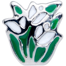Load image into Gallery viewer, 18G 3/8 Springtime White Tulip Flowers Nose Hoop