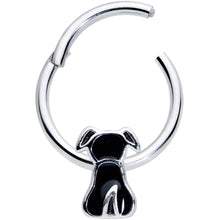 Load image into Gallery viewer, 16G 3/8 Black Sitting Dog Hinged Segment Ring