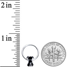 Load image into Gallery viewer, 16G 3/8 Black Sitting Dog Hinged Segment Ring