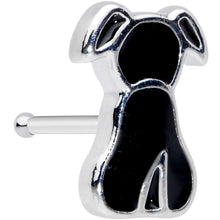 Load image into Gallery viewer, 20G 1/4 Black Sitting Dog Nose Bone