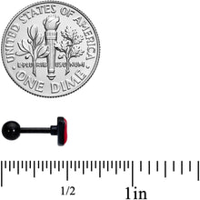Load image into Gallery viewer, 16G 1/4 Black Red Sneering Lips Bite Lips Cartilage Earring