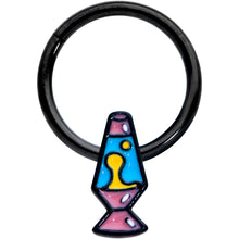 Load image into Gallery viewer, 16G 3/8 Black Retro Lava Lamp Hinged Segment Ring
