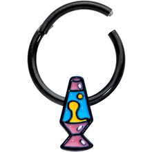 Load image into Gallery viewer, 16G 3/8 Black Retro Lava Lamp Hinged Segment Ring