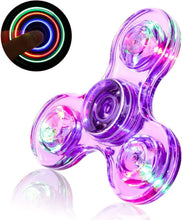 Load image into Gallery viewer, 3-Pack: LED Fidget Spinner – Light Up Spin and Glow in the Dark Sensory Toy