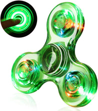 Load image into Gallery viewer, 3-Pack: LED Fidget Spinner – Light Up Spin and Glow in the Dark Sensory Toy