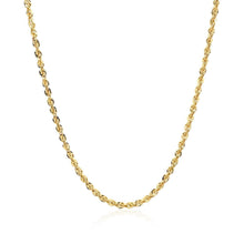 Load image into Gallery viewer, 10K Yellow Gold Hollow Diamond Cut Rope Chain (2.00 mm)