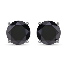 Load image into Gallery viewer, 4.91 Carat Genuine Black Diamond 14K White Gold Earrings