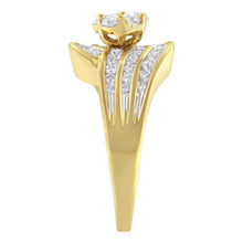 Load image into Gallery viewer, 14K Yellow Gold Diamond Cocktail Bypass Ring (1 1/2 Cttw, H-I Color, SI2-I1 Clarity) - Size 7