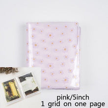 Load image into Gallery viewer, 72 Pockets Book Album for PVC 3/4/5/6 Inch Album Daisy Printing 3 inch Photo paper Mini Films Transparent Photo Album Book Gifts For Friends And Coin Collectors