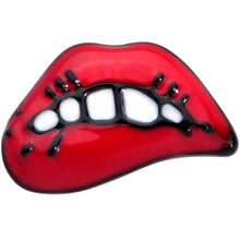 Load image into Gallery viewer, 20G 7mm Black Red Sneering Bite Lips L Shaped Nose Ring