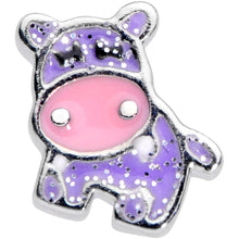 Load image into Gallery viewer, 18G 3/8 Happy Purple Hippo Nose Hoop
