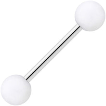 Load image into Gallery viewer, Clear Gem Gold Tone Heart Rainbow Matte Barbell Tongue Ring Set of 4