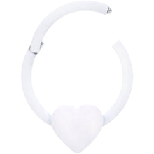 Load image into Gallery viewer, 18G 3/8 White Matte Little Heart Hinged Segment Ring