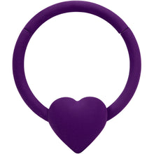 Load image into Gallery viewer, 18G 3/8 Purple Matte Little Heart Hinged Segment Ring