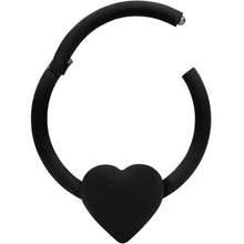 Load image into Gallery viewer, 18G 3/8 Black Matte Little Heart Hinged Segment Ring