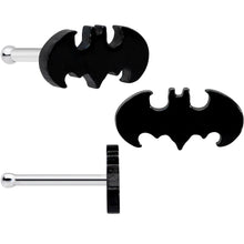 Load image into Gallery viewer, 20G 1/4 Clear Gem Licensed DC Comics Batman Nose Bone Set of 3