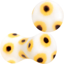 Load image into Gallery viewer, White Acrylic Scores of Sunflowers Double Flare Plug Set
