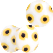 Load image into Gallery viewer, White Acrylic Scores of Sunflowers Double Flare Plug Set