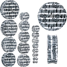 Load image into Gallery viewer, Black White Acrylic Music Notes Double Flare Plug Set