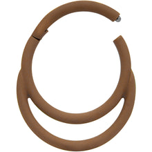 Load image into Gallery viewer, 18G 3/8 Light Brown Matte Double Circle Hinged Segment Ring