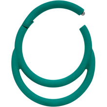 Load image into Gallery viewer, 18G 3/8 Teal Matte Double Circle Cartilage Hinged Segment Ring