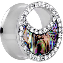 Load image into Gallery viewer, Clear Gem Iridescent Crescent Moon Tunnel Plug Set