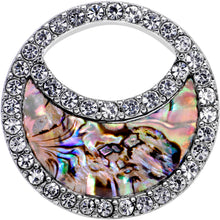 Load image into Gallery viewer, Clear Gem Iridescent Crescent Moon Tunnel Plug Set