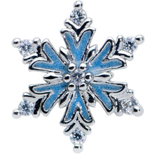 Load image into Gallery viewer, 16G 5/16 Clear CZ Blue Snowflake Christmas Labret Monroe Tragus