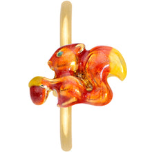 Load image into Gallery viewer, 20G 5/16 Gold Tone Happy Squirrel Nose Hoop