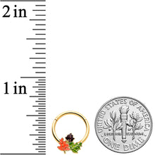 Load image into Gallery viewer, 16G 3/8 Gold Tone Lovely Autumn Leaves Hinged Segment Ring