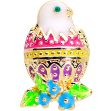 Load image into Gallery viewer, 16G 1/4 Gold Tone Yellow Pink Hatched Easter Chick Tragus Earring