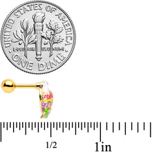Load image into Gallery viewer, 16G 1/4 Gold Tone Yellow Pink Hatched Easter Chick Tragus Earring