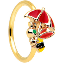 Load image into Gallery viewer, 20G 5/16 Gold Tone Rainy Day Umbrella Bee Nose Hoop