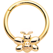 Load image into Gallery viewer, 16G 3/8 Gold Tone Simple Stylish Bee Hinged Segment Ring