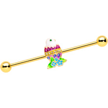 Load image into Gallery viewer, 14G Gold Tone Hatched Chick Easter Egg Industrial Barbell 38mm