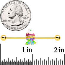 Load image into Gallery viewer, 14G Gold Tone Hatched Chick Easter Egg Industrial Barbell 38mm