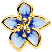 Load image into Gallery viewer, 16G 1/4 Gold Tone White Blue Flower Cartilage Tragus Earring