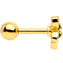 Load image into Gallery viewer, 16G 1/4 Gold Tone White Blue Flower Cartilage Tragus Earring
