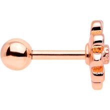 Load image into Gallery viewer, 16G 1/4 Clear Gem Rose Gold Tone Pink Flower Cartilage Earring