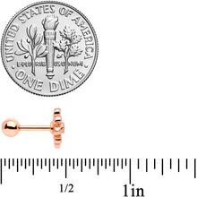Load image into Gallery viewer, 16G 1/4 Clear Gem Rose Gold Tone Pink Flower Cartilage Earring