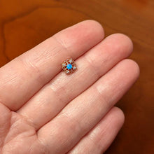 Load image into Gallery viewer, 20G 5/16 Blue Synthetic Opal Lacy Rosy Tone Nose Bone