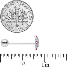 Load image into Gallery viewer, Pink Gem Rhombus Royale Barbell Tongue Ring