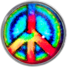 Load image into Gallery viewer, 18G 1/4 Rainbow Tie Dye Peace Sign Left Nose Screw